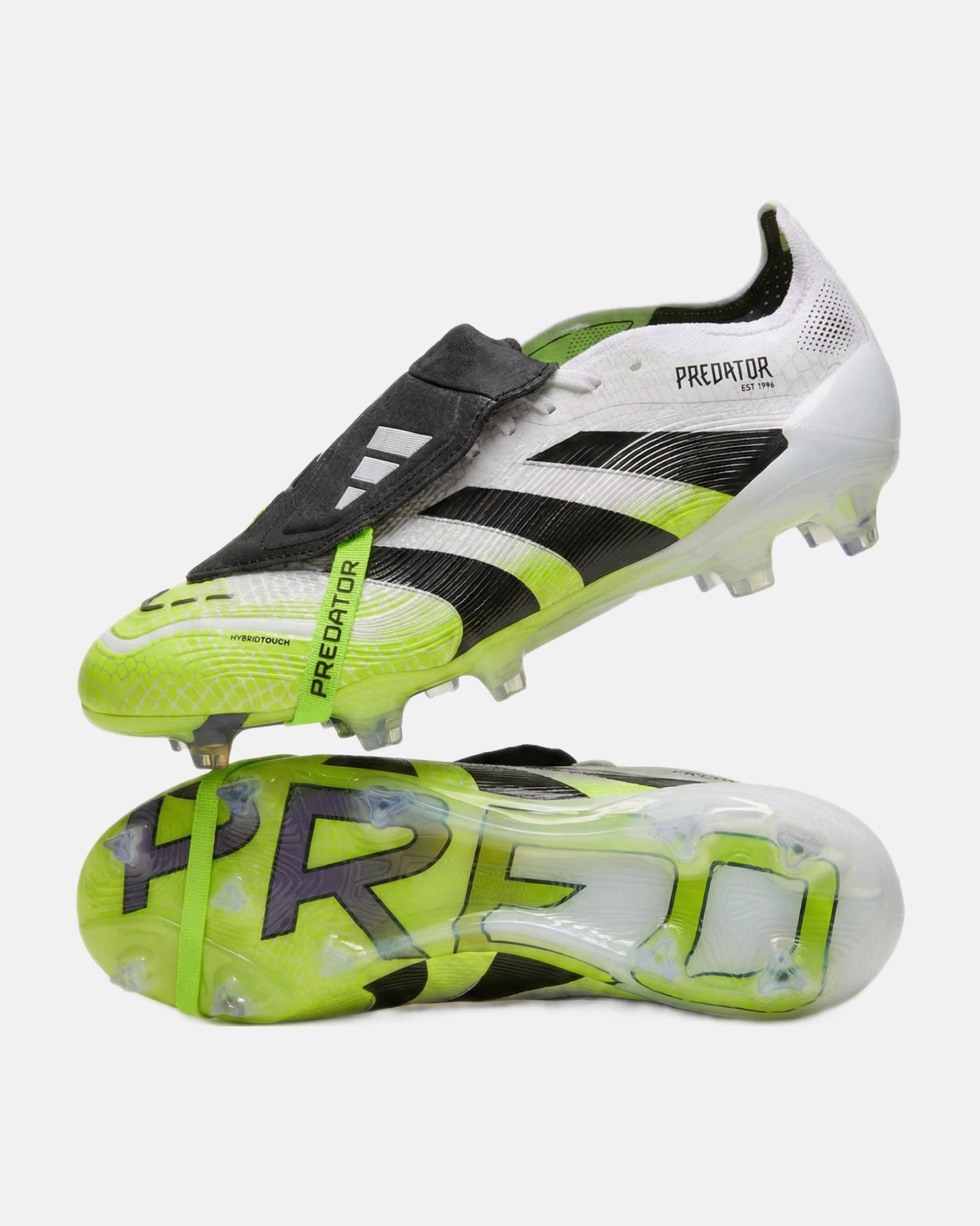 Crampons Predator Blanc jaune Elite FG